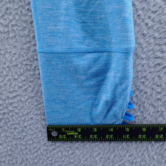 Prana Womens Cropped Athletic Legging‎ Small Blue Hem Cutout Workout Yoga - Picture 12 of 15